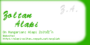 zoltan alapi business card